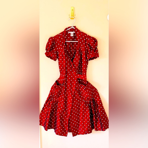 Diane von Furstenberg Silk Tafetta Polka Dot Party Dress Romantic Feminine - Picture 4 of 12